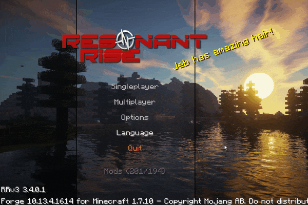 Playing on Resonant Rise 1.7.10 server